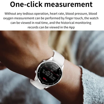 G21 Moterų Smart Žiūrėti IP68 Vandeniui Fitness Tracker Širdies ritmo Monitorius 1.28 colių Apvalaus Ekrano Vyrų Smartwatch 