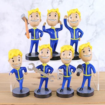 Anime Duomenys Fallout 4 Vault Boy Žaidimų Vadovai Bobbleheads Serijos 3 PVC Žaislai Mielas Karšto Lėlės Veiksmų Figūrinės Kolekcijos Modelis