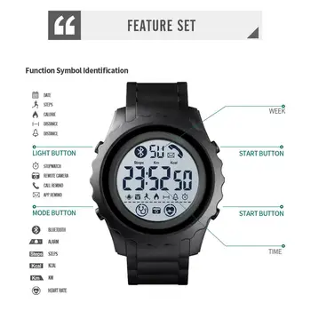 Prekės SKMEI Smart Žiūrėti IOS Miega Stebėti Skambinti, Priminti Smartwatch Prabanga Kalorijų Sporto Riešo žiūrėti vyriški Laikrodžiai 