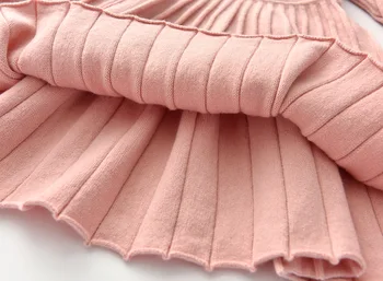 2020 m. Pavasario Mados Kūdikių Mergaičių Suknelė ilgomis Rankovėmis Briaunoti Megztinis Suknelė Mergaitėms Gimtadienio Suknelė Vaikų Drabužiai Vaikams Mergina Suknelė