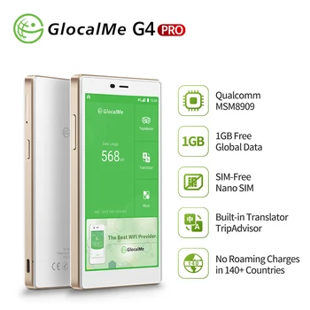 GlocalMe G4 Pro[2020 Nauja Versija]Mobilus Wifi Hotspot su 1GB pasaulyje Duomenų/Nėra SIM Kortelės Tarptinklinio ryšio Mokesčius, Tarptautinės Kišenėje WiFi