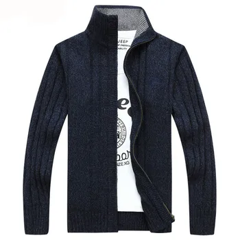 2019 Mados Prekės ženklo Drabužių Outwear Mezgimo Sweter Hombre Megztinis Vyrams Ruduo Žiema Vilnos Storas Vyras Cardigan M-3XL