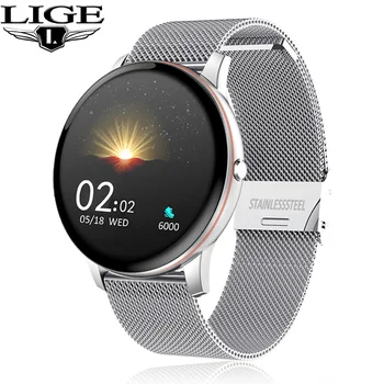 LIGE 2020 Naujų Spalvų Visus Ekrane Smart Watch Moterys vyrai Daugiafunkcis Sporto Širdies ritmas, Kraujo Spaudimas IP67 atsparus Vandeniui Smartwatch