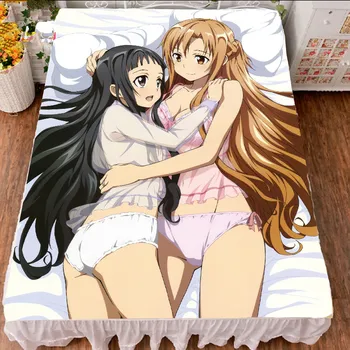 150x200CM Anime Kardas Meno Internete SAN seksuali mergina pobūdžio Yuuki Asuna pieno pluošto paklode & flanelė vasaros antklodė antklodė