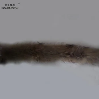Linhaoshengyue Ilgai 70cm nekilnojamojo Fox fox fur vigoreux kailio apykaklę, skrybėlę meškėnas kailių drabužiai, manžetai vilna