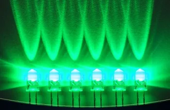 1000PCS / DAUG LED lempos granulių linija, 5MM / F5, balti plaukai žalia, skaidri, itin ryškios šviesos diodų ilgas kojas