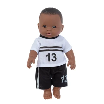 Karšto pardavimo Afrikos juodosios lėlės bebe reborn baby mielas, garbanotas juoda lėlė 30cm emalio vaikų žaislų