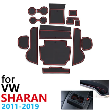Anti-Slip Gumos Puodelio, Pagalvėlės, Durų Groove Kilimėlis Volkswagen VW Sharan 7N SEAT Alhambra MK2 2011~2019 Priedai kilimėlis telefono
