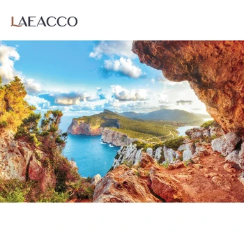 Laeacco Vasaros Atogrąžų Kalnų Oloje Jūros Saulėlydžio Vaizdingos Gamtos Fotografijos Fono Nuotrauką Fone Photocall Foto Studija