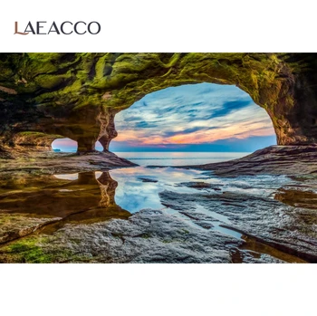 Laeacco Vasaros Atogrąžų Kalnų Oloje Jūros Saulėlydžio Vaizdingos Gamtos Fotografijos Fono Nuotrauką Fone Photocall Foto Studija