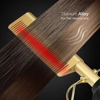 Hot Comb Plaukų ištiesinimo priemonės Elektros Tiesinimo Šukos Afrikos Amerikos Plaukų ir Perukai Technologijos Plaukų ištiesinimo priemonės