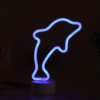 Gyvūnų Stiliaus LED Neon Požymių, Sienų Dekoras DC 5V USB arba su baterijomis, Naktį Šviesos Lempos Meno Dekoro, Sienų Apdailos Lentelės Žibintai