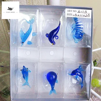 Rankų darbo stiklo papuošalas Akvariumas dekoratyvinės Figūrėlės Miniatiūriniai Ryklių, delfinų, seahorse, jūros liūtų, banginių, Jūrų gyvūnų, Kabamųjų