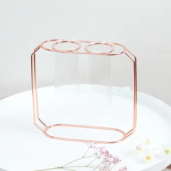 Metalinis Gėlių Stovas Mėgintuvėlį Skaidraus Stiklo Vaza Paprasta Šiuolaikinės Kūrybos Namuose Gėlių Vandens Kultūros Gėlių Išdėstymas
