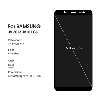 SUPER AMOLED J810 LCD Samsun Galaxy J8 2018 J810 LCD Ekranas 6.0
