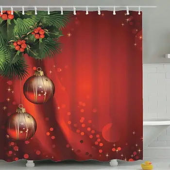 Kalėdų dušo užuolaidos su kabliais, vonios užuolaidos 3d dušo užuolaidos Vonios gėlių Snaigės vandeniui dušo užuolaidų Ar motina