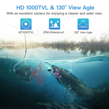 Eyoyo Žuvų Ieškiklis Povandeninės Žūklės Kamera HD 5 Colių 1000TVL Vaizdo Povandeninį fotoaparatą subaquatica dvr LEDO Žvejybos Cam fishfinder