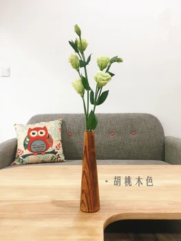 22x6x3cm paprasta modernus natūralios medienos vaza džiovintos gėlės netikrą gėlių hydroponic augalų butelis namų puošybos ornamentais medinė vaza