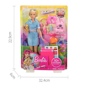 Originalios Kelionės Barbie Lėlės su Drabužius, Reikmenys Brinquedos Barbie Lėlės, Žaislai Vaikams Juguete Žaislai Mergaitėms Boneca