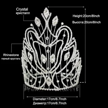 StoneFans Kokybės Prabangos Nuotaka Crystal Crown, Crown, Vestuvių Plaukų Papuošalai, Papuošalai Metinis Susitikimas Rekvizitai Festivalis Juvelyriniai Dirbiniai