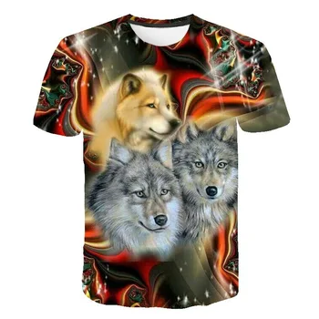 2020 Naujas Vasaros 3d Marškinėliai Vyrams Įdomus Liuminescencinės Wolf 3d Spausdinimo Gyvūnų Tees Marškinėliai Homme Kietas Vyrų Marškinėliai Mados Viršūnes
