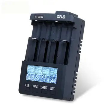 Opus BT-C3100 V2.2 4 Slots Standartinė Baterija, Įkroviklis Protingas Kroviklis, Skirtas Ni-MH NiCd AA AAA 10440 18650 Akumuliatoriai