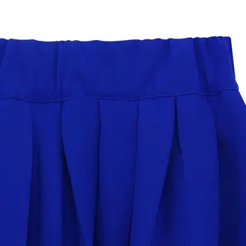 Kratinys Akių Kelio Ilgio Sijonas Royal Blue Elegantiškas Plisuotos Sijonai Moterų Europos Stiliaus Elastinga Juosmens Šifono Sijonas Moterims