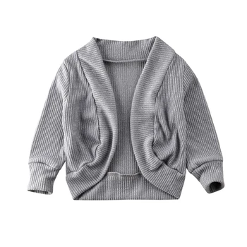 1-6Years Bamblys Vaikams Baby Girl Megzti Megztinis Megztinis Kailis Long Sleeve Top Outwear