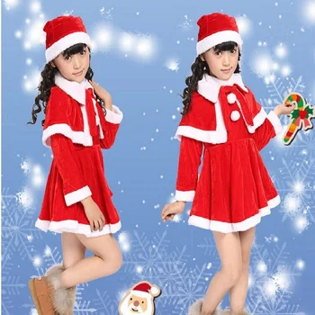 Nauja Kalėdinė Suknelė Mergaitėms Kalėdų Senelio Kostiumas Vaikas Kūdikių Berniukų Cosplay Drabužių Rinkinys ilgomis Rankovėmis Raudona Apranga, Dėvėti, Nauji Metai
