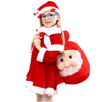 Nauja Kalėdinė Suknelė Mergaitėms Kalėdų Senelio Kostiumas Vaikas Kūdikių Berniukų Cosplay Drabužių Rinkinys ilgomis Rankovėmis Raudona Apranga, Dėvėti, Nauji Metai