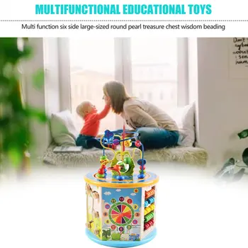 Montessori Ankstyvojo Mokymosi Educationa Žaislas Multi-Funkcija Šešių Pusių Didelių Apvalių Karoliukų Lobis Langelyje Įspūdį Zawalcowany Matematikos Žaislas