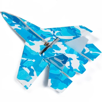 Fiksuoto sparno modelis Su27 RC lėktuvo plokštumos struktūros dalių mėlynos dalys atsparumas ketaus medžiagos epp medžiagos