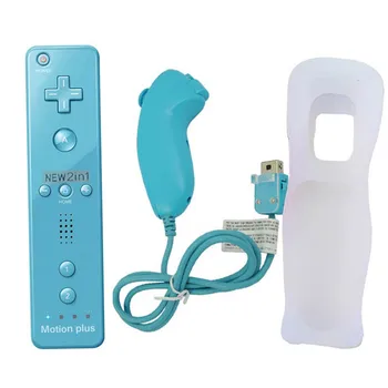 2 In 1 Skirtas Nintendo Wii Motion Plus Bevielis Nuotolinio Gamepad Valdiklis, Skirtas Wii Nunchuck Belaidžio Nuotolinio Valdymo Controle Kreiptuką Joypad