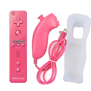 2 In 1 Skirtas Nintendo Wii Motion Plus Bevielis Nuotolinio Gamepad Valdiklis, Skirtas Wii Nunchuck Belaidžio Nuotolinio Valdymo Controle Kreiptuką Joypad
