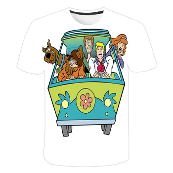 Scooby-Doo Filmas Berniuko vasaros Marškinėliai su Mergina Vaikų marškinėliai Šuo yra rengiami ir spausdinami juokinga Drabužius viršūnės