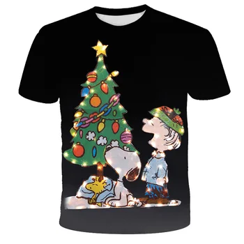 2020 Kalėdų T-shirt Vaikai Juokingas Mielas Animacinių filmų Kalėdų Vaikų Drabužiai Berniukams, Minkštas Patogus Trišakiai Vasaros trumpomis Rankovėmis Viršūnes