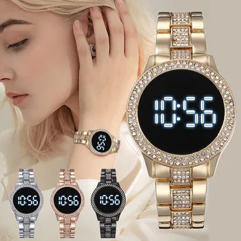 2021 Naujas Mados Prabangių Deimantų Kvarciniai Laikrodžiai Moterims, Elektroninis Skaitmeninis Suknelė Moterų Laikrodis Moterų Žiūrėti Zegarek Damski