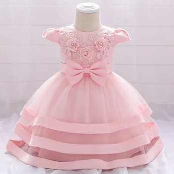 Aukštos kokybės baby girl krikštynų suknelė mergytę 1 metų gimtadienio suknelė baby girl krikštynų suknelė kūdikių dress 0-24