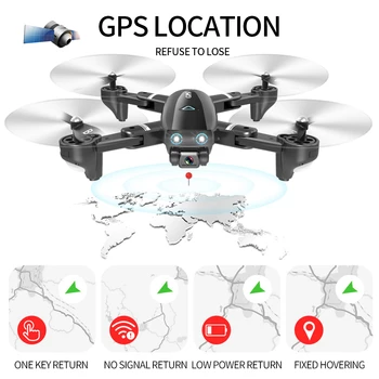 RC Drone 4K GPS UAV su 1080P 2.4 G/5G WiFi FPV HD Plataus Kampo Kamera, Sulankstomas Quadcopter Aukščio Laikyti Režimas Sraigtasparnis Dron Žaislas