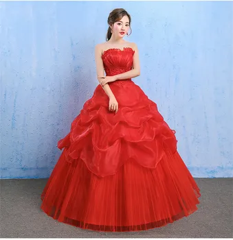 Off Peties Raudona Vestuvinė Suknelė 2020 Elegantiškas Kamuolys Suknelė Stebėjimo Nėriniai Atgal Princesė Vestuvių Vestuvių Suknelės Chalatas De Mariée Princesse