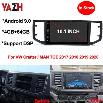 YAZH Android 9.0 Automobilio Radijo Multimedijos VW Crafter / VYRAS TGE 2017 2018 2019 2020 Galvos Vienetas su 10