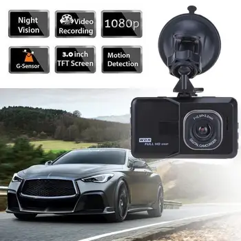 Aukštos Kokybės Automobilių Vairavimo Diktofonas, Transporto priemonės vaizdo Kamera 3Inch Full HD 1080P DVR EDR Dashcam Su Judesio Aptikimo Naktinio Matymo G Jutiklis