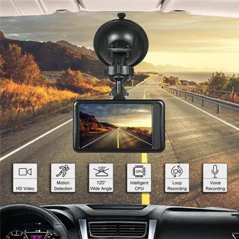 Aukštos Kokybės Automobilių Vairavimo Diktofonas, Transporto priemonės vaizdo Kamera 3Inch Full HD 1080P DVR EDR Dashcam Su Judesio Aptikimo Naktinio Matymo G Jutiklis