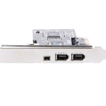 PCI-e 1X IEEE kai 1394a 4 Port(3+1) Firewire Kortelės Adapterį 6-4 Pin Kabelis KOMPIUTERIO Lašas Laivybos
