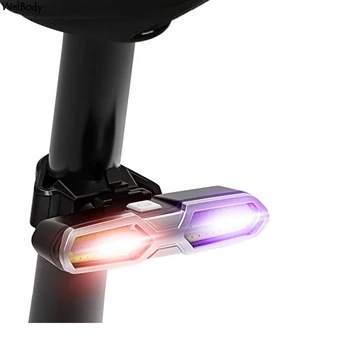 Dviračių Uodegos Šviesos USB Įkrovimo Įspėjimas Saugos Dviračių Galinis Žibintas LED Dviračio Žibintas Dviračių Flash Lempa MTB Kelių Dviratį užpakalinis žibintas