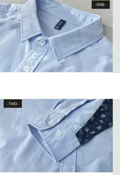 Naujas medvilnės ilgomis rankovėmis marškinėliai vyrams, atsitiktinis balta mėlyna marškinėliai vyrams marškinėliai patogūs marškinėliai vyrų chemise Z107