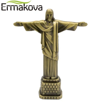 ERMAKOVA Metalo Brazilija Crist Redentor Jėzaus Statulėlės, Kristaus Atpirkėjo Statula Jėzaus Kristaus Statula Katalikų Dovana, Namų Dekoro