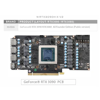 Bykski 3090 3080 GPU Vandens Aušinimo Blokas ZOTAC Palit Inno3D GALAX SPALVINGA Įkūrėjas Edition RTX 3090 3080, N-RTX3090H-X-V2
