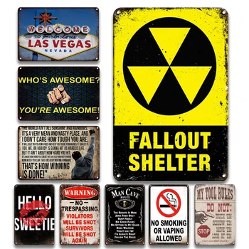 Sveiki Las Vegase Metalo Plokštė Plakatas Derliaus Fallout Pastogę Alavo Ženklas, Šviesą Kelio Ženklas Dekoro Dūmų Pasirašyti Prašmatnus Namų Puošybai