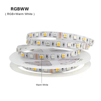 LED RGB RGBW RGBWW 5M LED šviesos Juostelės yra 60 šviesos Diodų Juosta DC 12V Vandeniui 5050 SMD Neon LED Juostelės Atostogų Apdailos apšvietimas